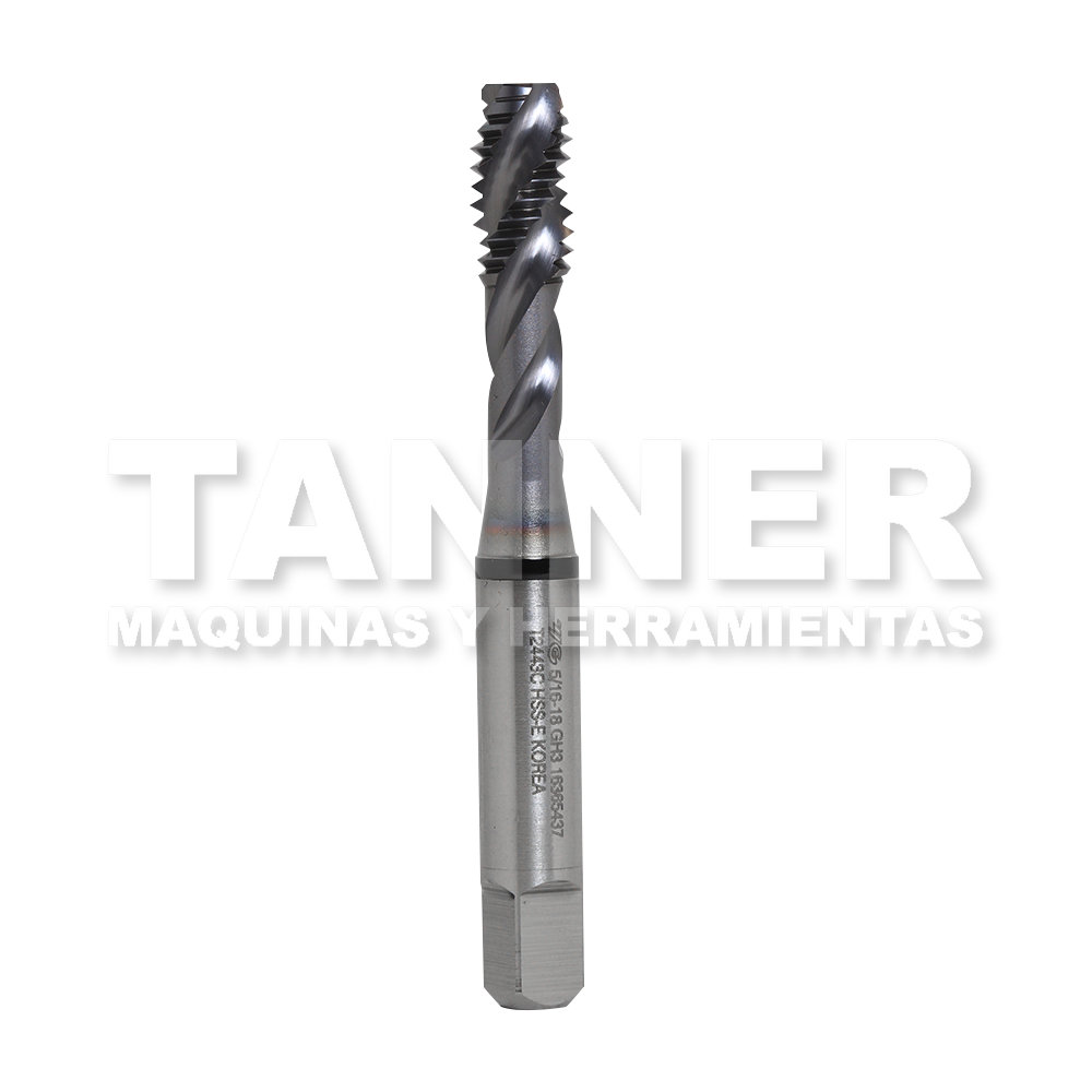 MACHUELO HELICOIDAL HSS 5/16-18 3F H3 TICN