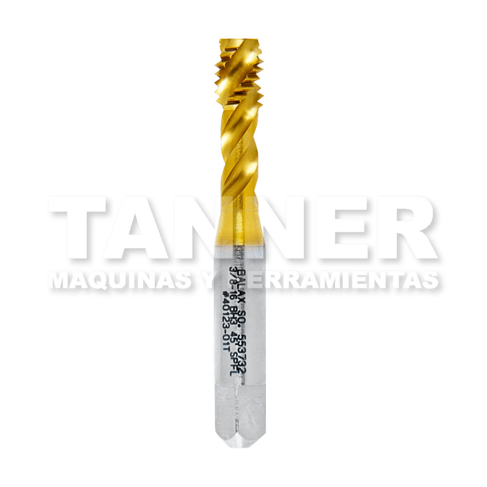 MACHUELO HELICOIDAL HSS 3/8-16 3F H3 TIN