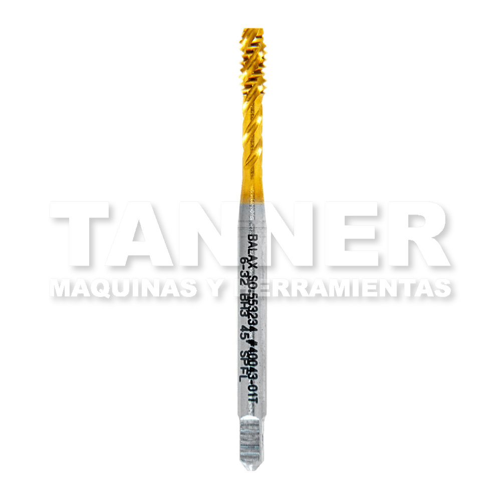 MACHUELO HELICOIDAL HSS 6-32 3F H3 TIN