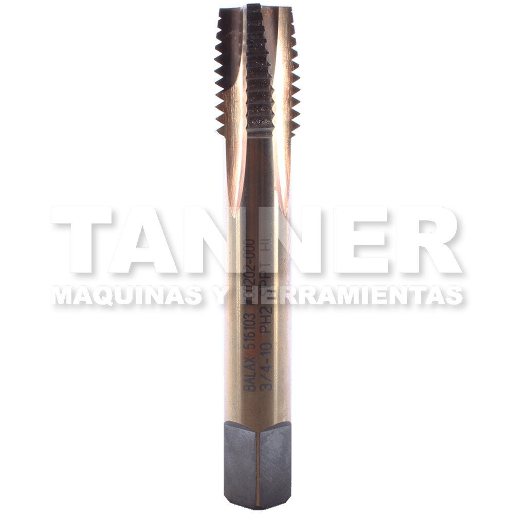 MACHUELO SEMICONICO HSS 3/4-10 4F PUNTA ESPIRAL H2