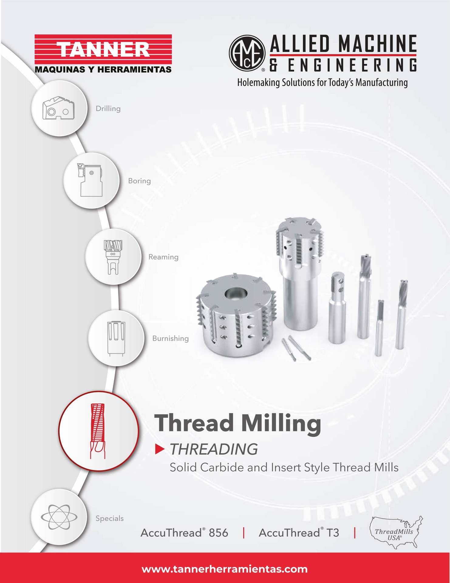 Roscado: Solid & Indexable Thread Mills