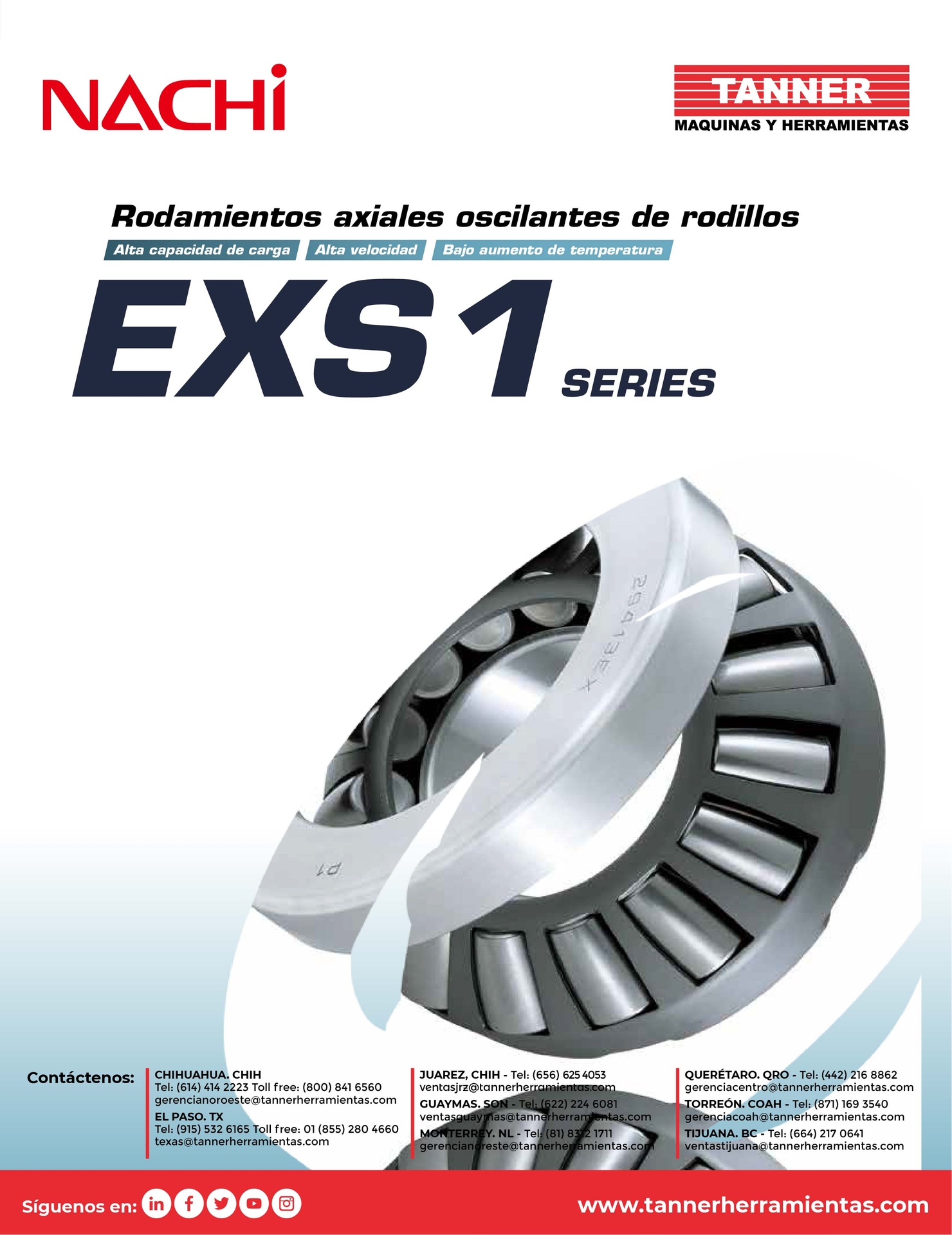Rodamientos axiales oscilantes de rodillos